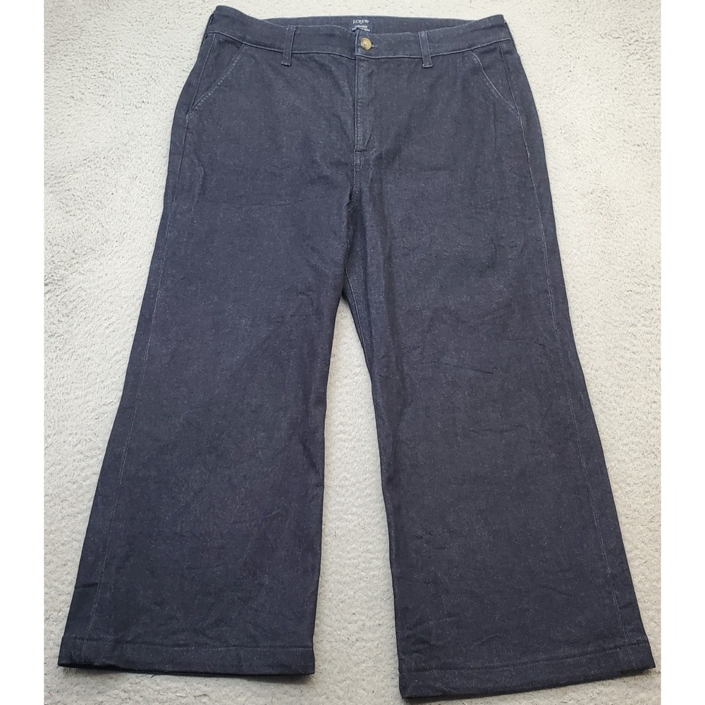 J.CREW Trouser Jeans Mens 33 Blue Denim High Rise Slash Pocket Straight Stretch